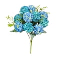 thumbnail image 1 of Artificial Hydrangea Flowers Bouquet,Silk Hydrangeas with Greenery,14.1" Faux Floral Arrangements for Wedding Centerpieces,Home Decor,Table Decorations,Party,office,Cemetery,DIY Crafts, 1 of 5