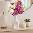 thumbnail image 1 of Artificial Hydrangea Flowers Bouquet,Silk Hydrangeas with Greenery,14.1" Faux Floral Arrangements for Wedding Centerpieces,Home Decor,Table Decorations,Party,office,Cemetery,DIY Crafts, 1 of 6