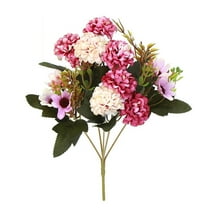 Artificial Hydrangea Flowers Silk Bouquet Faux Hydrangea Floral with Stem Mixed Bush Flowers for Home Wedding Party Vase Spring Outdoor Garden Patio Table Centerpieces Decoration