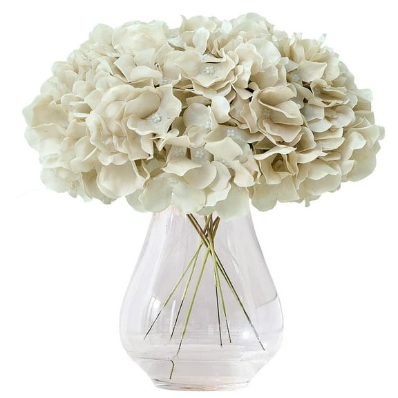 Artificial Hydrangea Flowers Tiffany Heads 10 Fake Hydrangea Silk Flowers for Wedding Centerpieces Bouquets DIY Floral Decor Home Decoration with Stems.