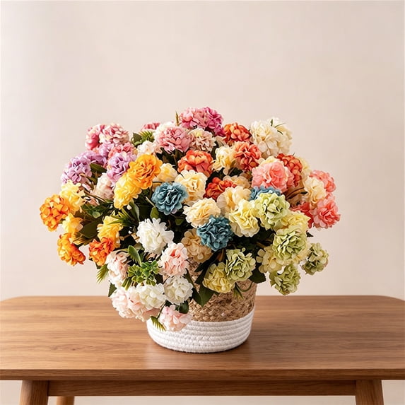 Artificial Hydrangea Flowers Wedding Bouquet Peony Decor Plastic Flower Arrangements Table Centerpieces Cream