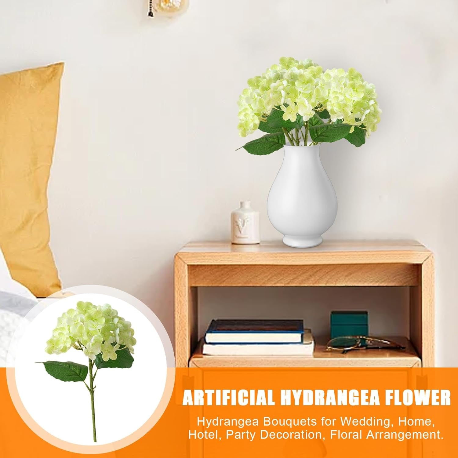 Artificial Hydrangea Hydrangea Fake Flowers, Non Fading Realistic