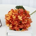 thumbnail image 1 of Artificial Hydrangea - Orange - 3Pcs 16.4In Artificial Hydrangea Silk Flowers Bouquet Faux Hydrangea Stems for Wedding Centerpieces Home Decor (White 5) - 3*Artificial Hydrangeas, 1 of 8