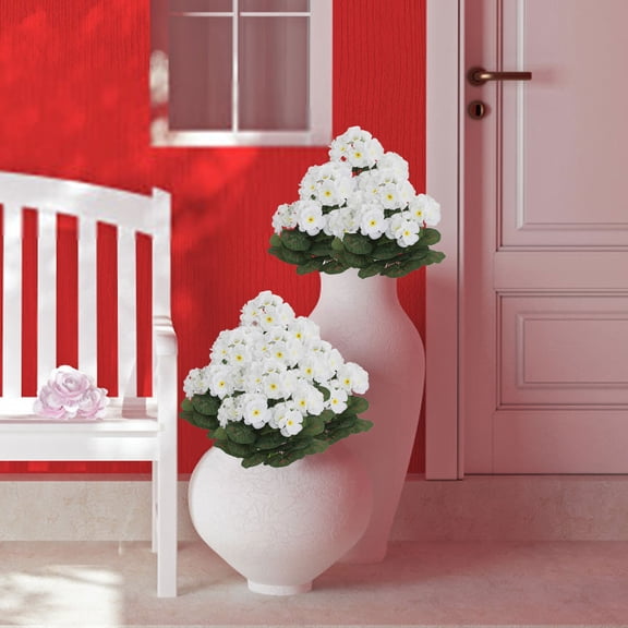 Artificial Hydrangea Outdoor Flowers - 13" Hanging Flowerpot Decor Simulation Plant for Indoor Porch Garden Wedding Party Decoration