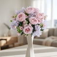 thumbnail image 1 of Artificial Hydrangea Peony Bouquet, 11.8 Inch Faux Silk Floral Arrangement, Decorative Centerpiece for Spring Home Office and Wedding Party Decor, 1 of 7