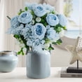thumbnail image 1 of Artificial Hydrangea Peony Bouquet, 11.8 Inch Faux Silk Floral Arrangement, Decorative Centerpiece for Spring Home Office and Wedding Party Decor, 1 of 7