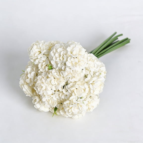 Artificial Hydrangea Silk Flowers | Dusty Blue Blush Floral Bouquet with Flexible Stems for Vase | Home Wedding Decor Centerpiece | 1 Pack