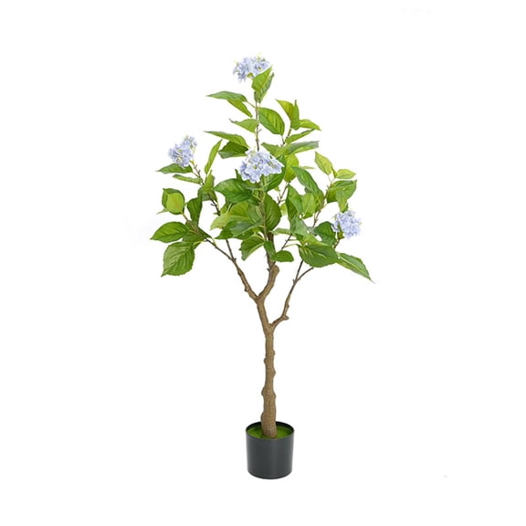 Artificial Hydrangea Tree Potted Plant - Silk Cloth Hydrangea, Simulation Green Plant, Large Floor Decoration, Wedding and Home Decoration Plant, 120 cm