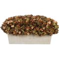 Artificial Hydrangeas in WhiteWashed Wood Ledge (Coffee/Sage