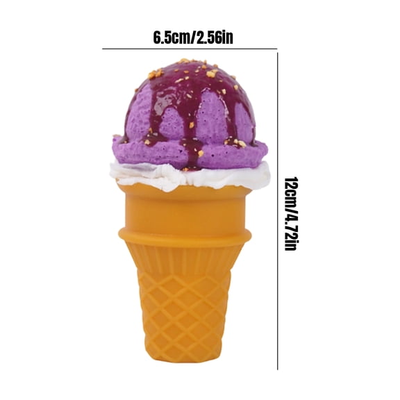 Artificial Ice Cream Cone Adult Squeeze Balls, Tactile Sensory Toys for Stress & Tension Relief
