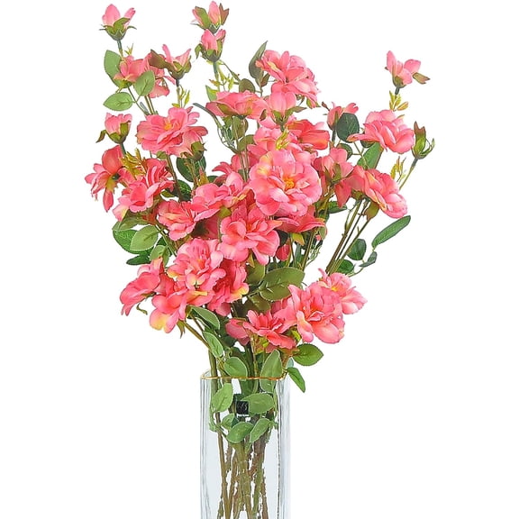 Artificial Iceberg Rose 6pcs 29 Inch Long Stem Rosa Korbin Flower for Wedding Bridal DIY Bouquet Home Décor Centerpiece(Pinkish White)