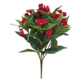 thumbnail image 1 of Artificial Impatiens Flowers for Outdoor Flowers UV Resistant Faux Flowers Impatiens Bushes Silk Artificial Flowers Bouquet for Patio Home Garden Yard Porch Table Vase Decor, 1Pc(Red,15.7x13"), 1 of 8
