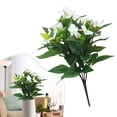 thumbnail image 1 of Artificial Impatiens Flowers, UV Resistant Faux Floral Impatiens Bouquet, Fake Floral Stems, Faux Greenery Shrubs for Outdoor Planters Garden Patio Living Room Wedding Photography Decor, White, 1 of 6