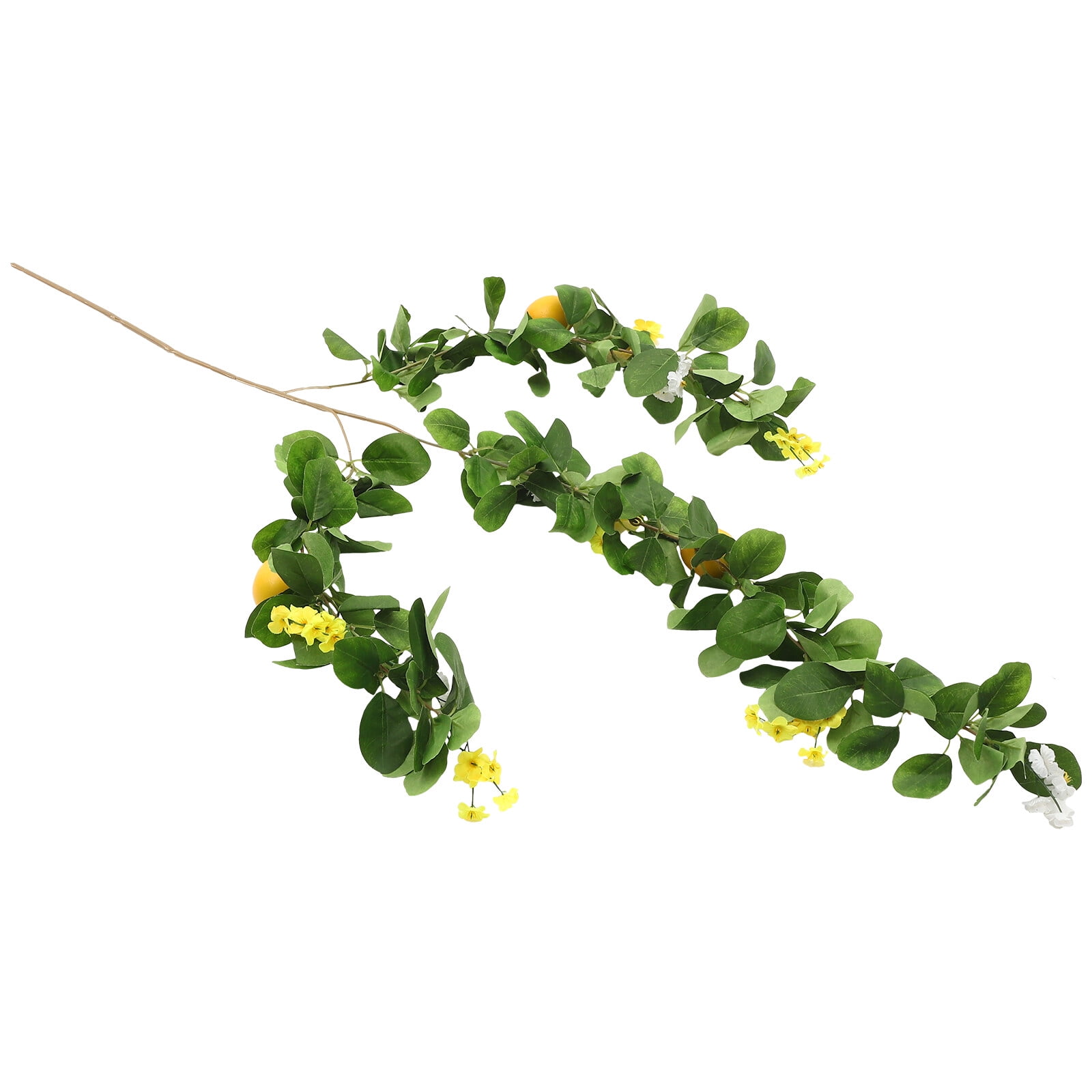 Artificial Indoor Plants Faux Wall Hanging Lemon Green Leaves Decor