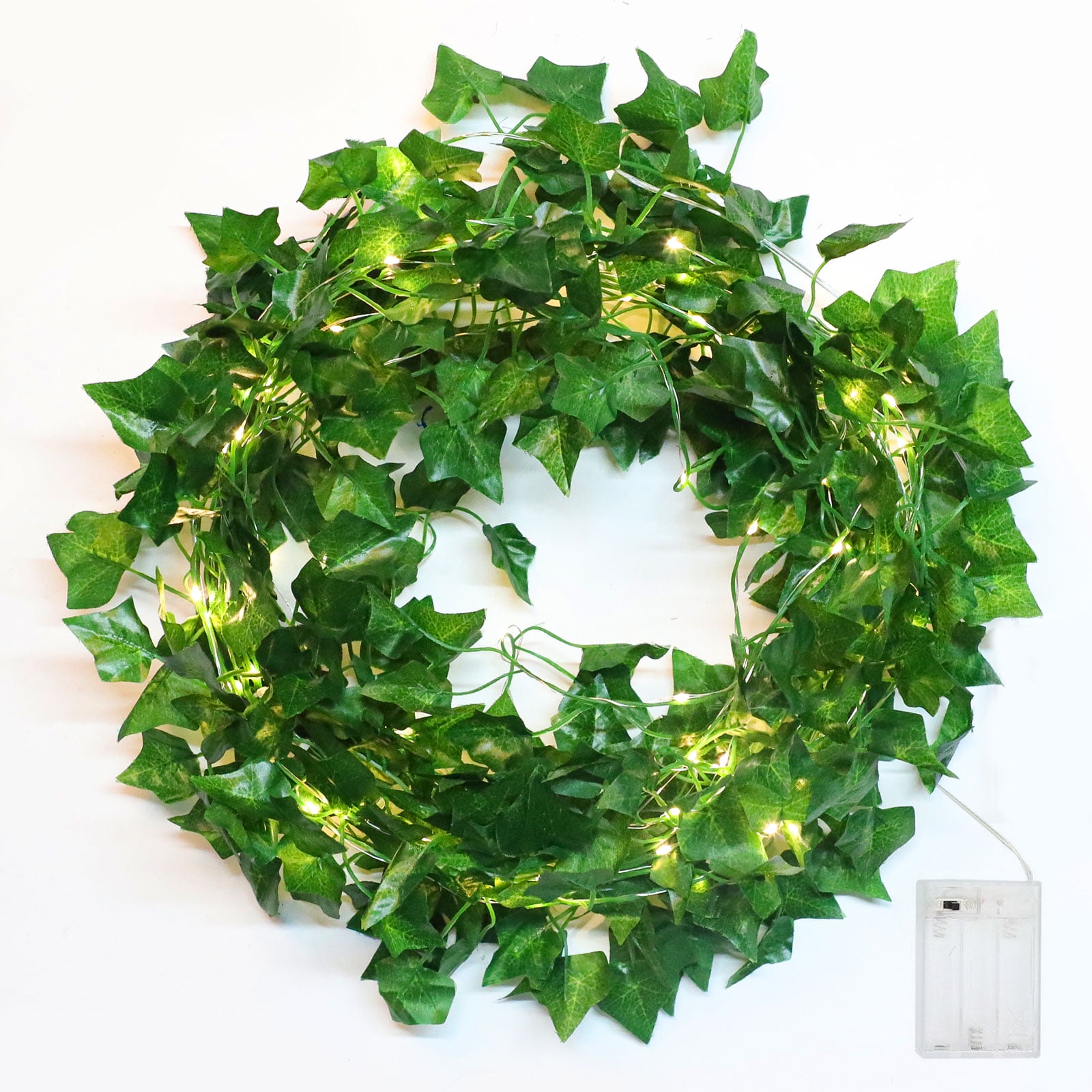 Artificial Ivy Garland Fake Green Leaf String Lights, 32.8ft Vine