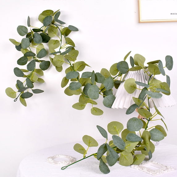 Artificial Ivy Garland Hanging Vines Greenery Decor, 68.9 Inch Silk Leaves Rattan with Realistic Roses and Gypsophila, Lifelike Plastic Plant for Wedding Arch, Party Table Centerpiece, Wall or