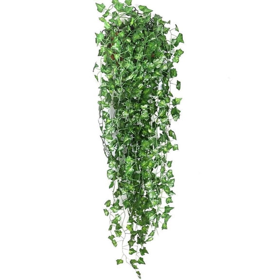 Artificial Ivy Leaf Garland 12 Pack Strands Fake Foliage Hanging Plants for Indoor Outdoor Greenery Decor Plastic Silk Vine Backdrop Wall Wedding Party Garden Decoration 86 Inch