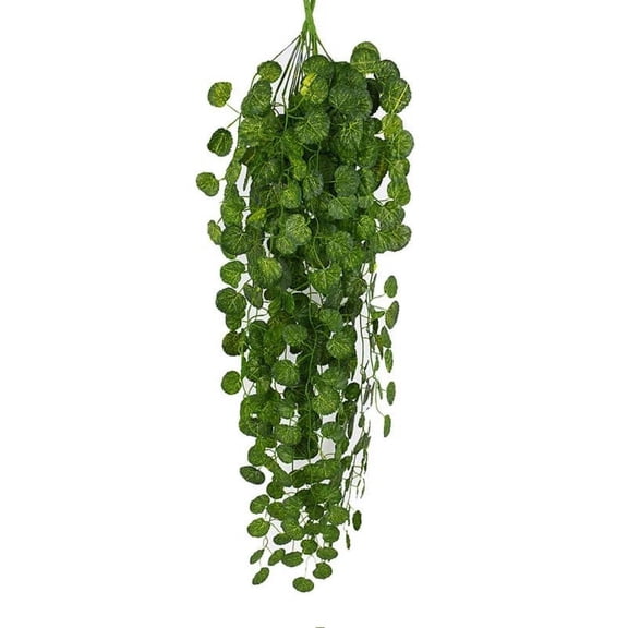 Artificial Ivy Plants Verdsylv 2-Pack Artificial Pothos Ivy Vine Garland, Hanging Faux Green Leaf Plant for Wall Decor, Garden Trellis, Patio Fence, Mantle and Shelf Decoration, Faux Greenery, B