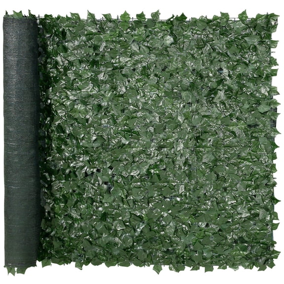 Artificial Ivy Privacy Fence, 59" x 98" Faux Hedge Screen with Reinforced Mesh Backing, Realistic Greenery Wall for Patio, Balcony, and Garden Decor