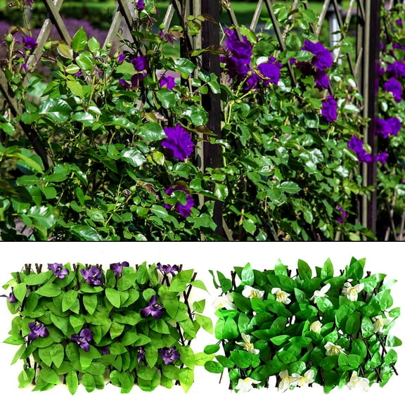 Artificial Ivy Privacy Fence, Expandable Fence Privacy Screen for Balcony Patio Outdoor,Decorative Faux Ivy Fencing Panel,Artificial Hedges (Single Sided Leaves)