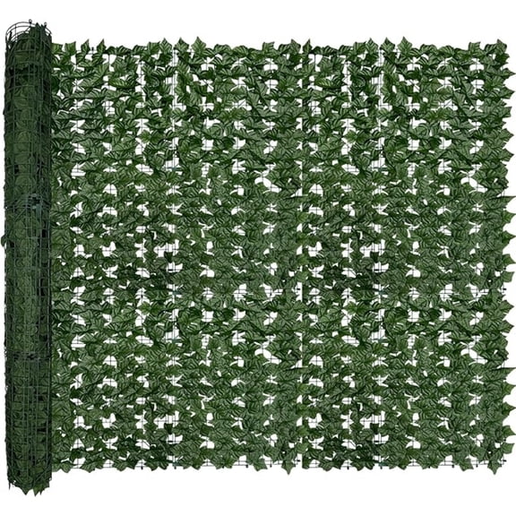 Artificial Ivy Privacy Fence Roll Screen,128" by 72" (64 SQFT) UV-Anti Faux Hedge Fence and Fake Ivy Vine Leaf Wall Panels for Indoor&Outdoor Green Backdrop, Garden Greenery Decor