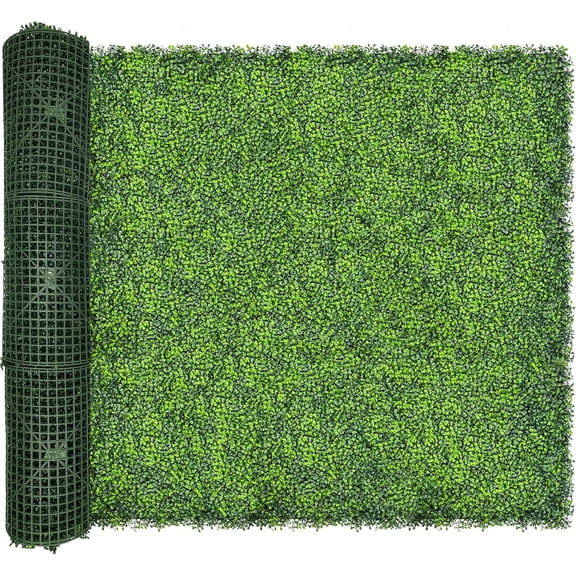 Artificial Ivy Privacy Fence Screen,128"x 72" (64 SQFT) UV-Anti Faux Boxwood Roll Grass Wall Panels for Patio Balcony Privacy, Garden, Backyard Greenery Backdrop Decor