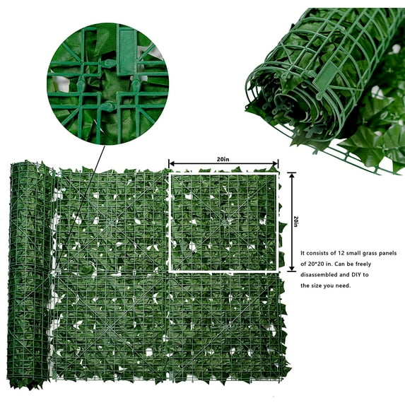 Artificial Ivy Privacy Fence Screen - 40" X 120" -Anti Fake Leaves for Garden Balcony Backyard Decor
