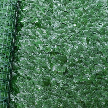 Artificial Ivy Privacy Fence Wall Screen UV-Anti Faux Greenery Backdrop Ivy Vine Leaf Hedges Fence Panels - Deep Green