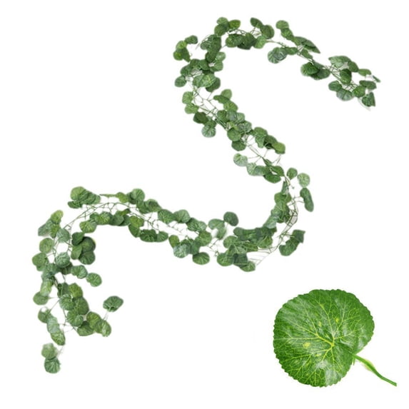 Artificial Ivy Vine Garland - 2 Pack 6.5ft Fake Green Silk Leaves for Wedding Party Home Garden Decoration