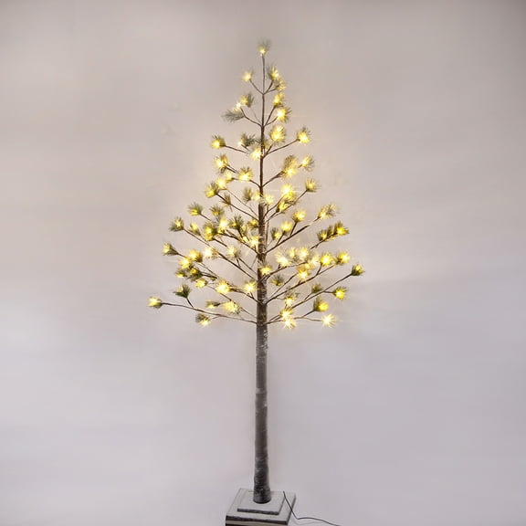 Artificial LED Light Christmas Pine tree, 6 Ft Height, 96 Bulbs. (Pack of 2)