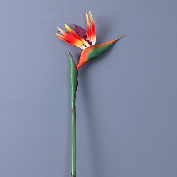 Artificial Large Bird of Paradise Flower 1 Pc Orange Soft Rubber PU for Home