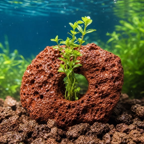 Artificial Lava Rock for Aquarium - Volcanic Rock Pumice Stones Fish Tank Cave Decor, Aquatic Plant Fixer Anchor for Fish Turtle Tank Plants, Aquascaping Fish Tank Ornament (B)