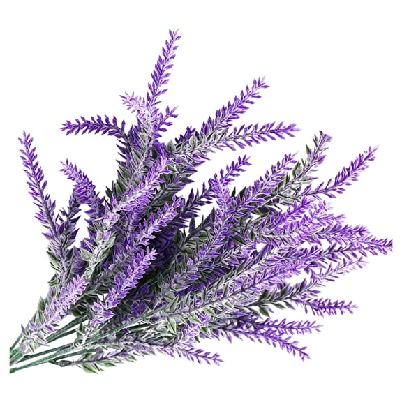 Artificial Lavender Bouquet, Flocked Stems Realistic Floral Arrangement for Wedding Home Table Decor Country Style Faux Wheat Ears Purple Flower Bundle Interior Deep purple