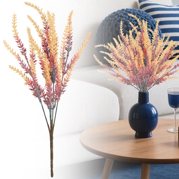 Artificial Lavender Bouquets, 1 Plastic Decor Imitation Lavender Plants, Wedding Yard Home Office Garden Decor(5 Branches)