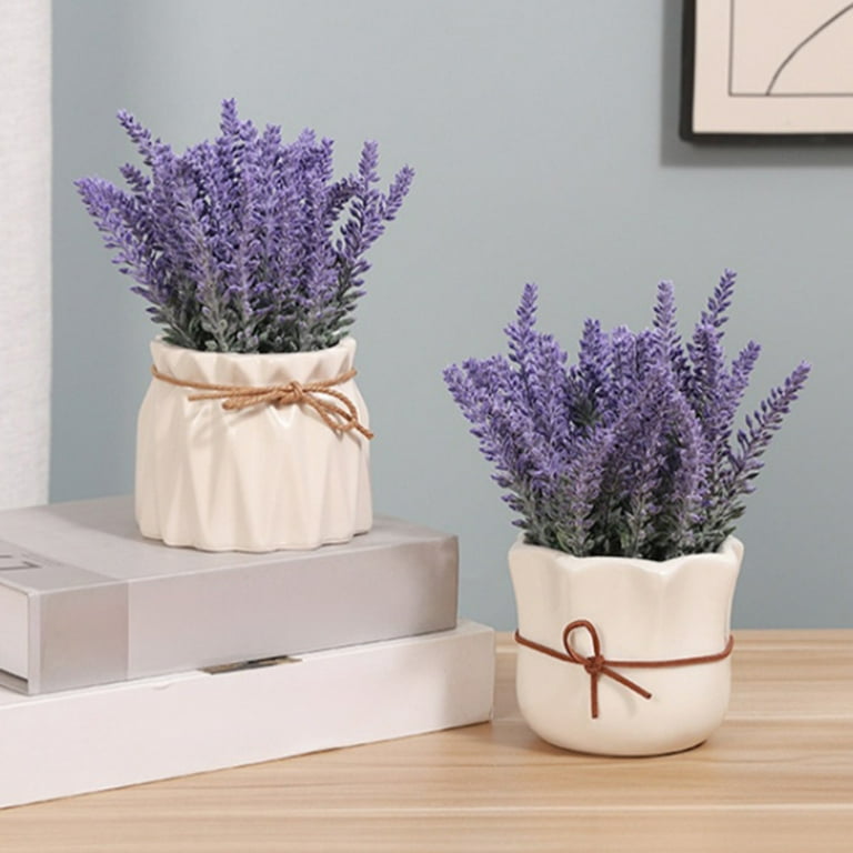 Artificial Lavender Decor In Pot Rustic Faux Plants Potted Fake Flower for  Home Decor Wedding Kitchen Garden Patio Porch Window Box Office Table  Centerpieces Indoor - Walmart.com