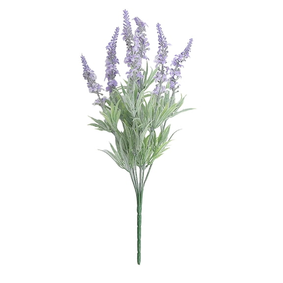 Artificial Lavender, Flocked Plastic Flowers Plants, for Home Wedding Kitchen Garden Patio Window Box Office Table Centerpieces, Purple
