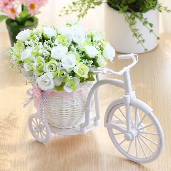 Artificial Lavender Flower Home Furnishing Decorative Floats Bicycle Basket Weaving Simulation Set
