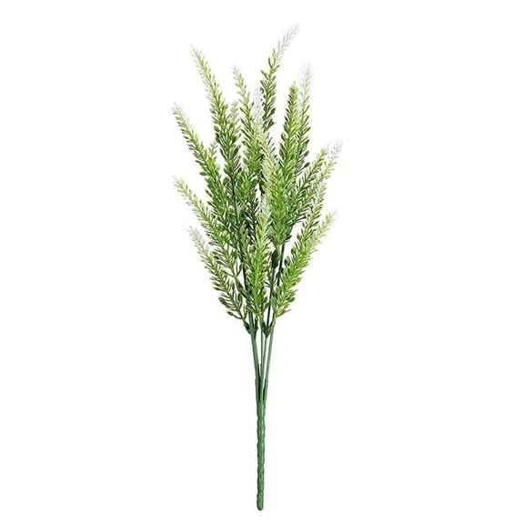 Artificial Lavender Flowers Faux Plants UV Resistant Plastic Floral Bundles for Home Garden Wedding Porch and Outdoor Decor Each Bush has 12.6 Inch Long White