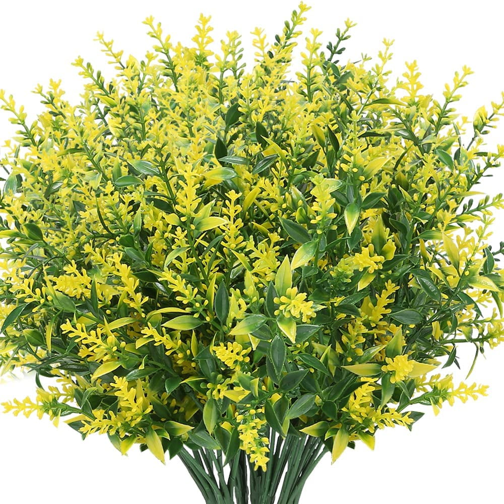 Artificial Lavender Flowers Plants 6 Pieces, Lifelike UV Resistant Fake ...
