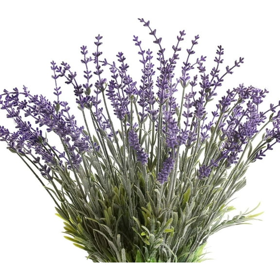 Artificial Lavender Flowers with Silk Flocked Fake Lavender Plant for Wedding Home Table Centerpiece Decor-Pack of 4