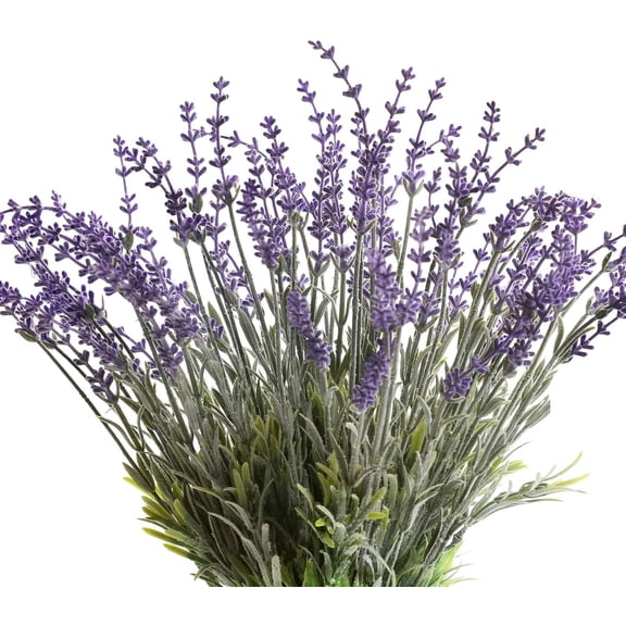 Artificial Lavender Flowers with Silk Flocked Fake Lavender Plant for Wedding Home Table Centerpiece Decor-Pack of