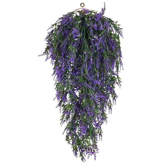 Artificial Lavender Hanging Plants - Faux Hanging Vines with Purple Flowers for Spring Home Garden and Wedding Decorations