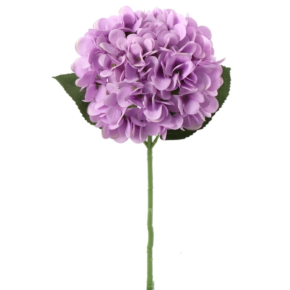 Artificial Lavender Hydrangea Stems, 18" Silk Flowers Pack of 4 Lifelike Faux Floral Stems with 7" Blooms