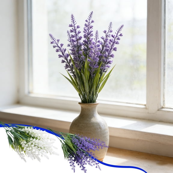 Artificial Lavender Stems for Home Decor, Faux Wheat Ears for Farmhouse Wedding, Rustic Flowers for Living Room Vase, Decorative Photography Props, Realistic Floral Bouquet for Interior , By UKHBMC