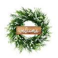 thumbnail image 1 of Artificial Lavender Welcome Wreath for Front Door and Wall Decor, Indoor Outdoor Spring Floral Arrangement, Fade Resistant and No Maintenance（White), 1 of 6