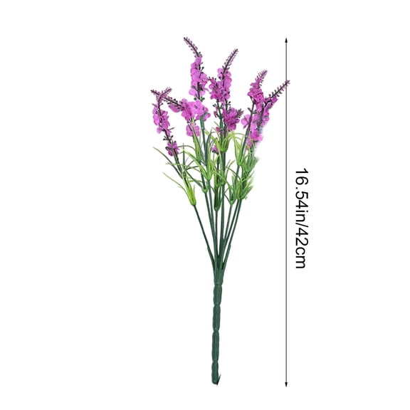 Artificial Lavenders Artificial Lavender Stems 17" Purple Faux Plants Wedding Decor Realistic Table Centerpiece Indoor Outdoor Faux Green Plants Fake Green Plants