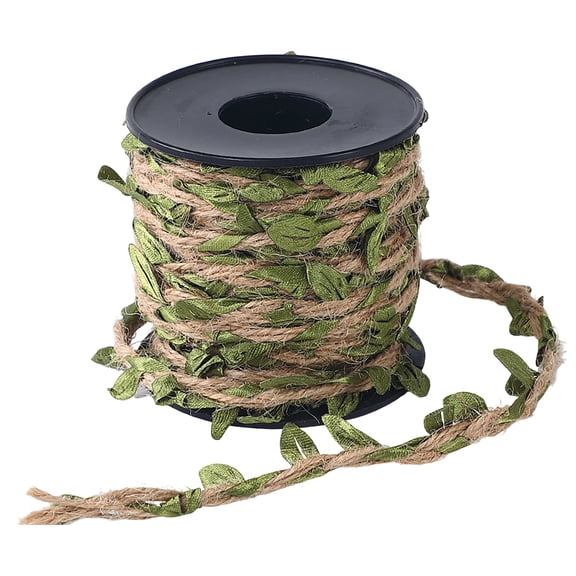Artificial Leaf Jute Twine, Rustic Decorative Rope for Crafting, Wedding, Farmhouse Home and Party Decor, 32.8 Foot 1 Roll