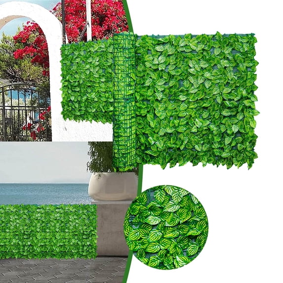 Artificial Leaf Privacy Fence Screen - 0.5x1M Fade-Resistant Garden Hedging Wall for Balcony, Outdoor/Indoor Decor, Easy Install Noise Reduction Greenery Roll
