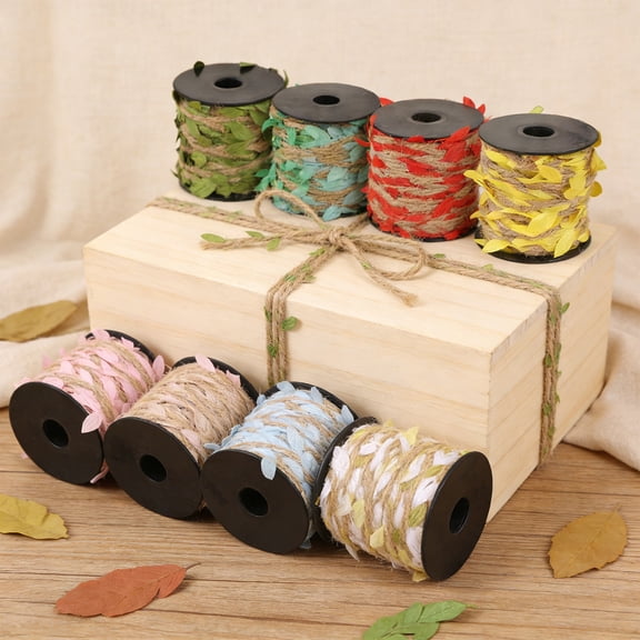 Artificial Leaf Rope 10M Decorative Rattan String for Weddings & Gift Box Wrapping Polyester Greenery Craft Cord Durable, Flexible, Multi-Color DIY Packaging Accessories