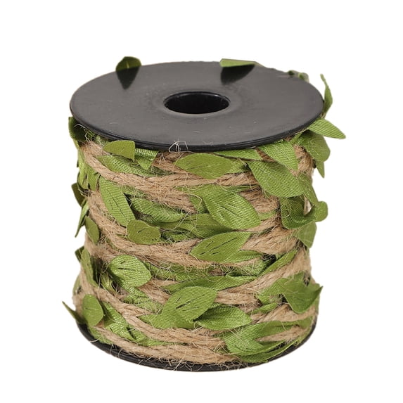 Artificial Leaf Rope, 10ft Rattan Rope for DIY Crafts, Floral Wrap for Gift Boxes, Wedding Party Decoration Supplies, Flexible Green Garland for Bouquets & Packaging